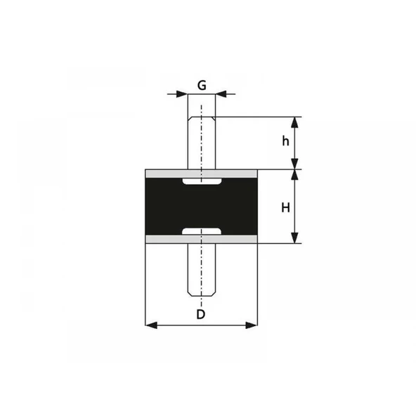 Darsenale A Tip Lastik Titreşim Takozu Pullu A2 Krom 15x15x8 - 2