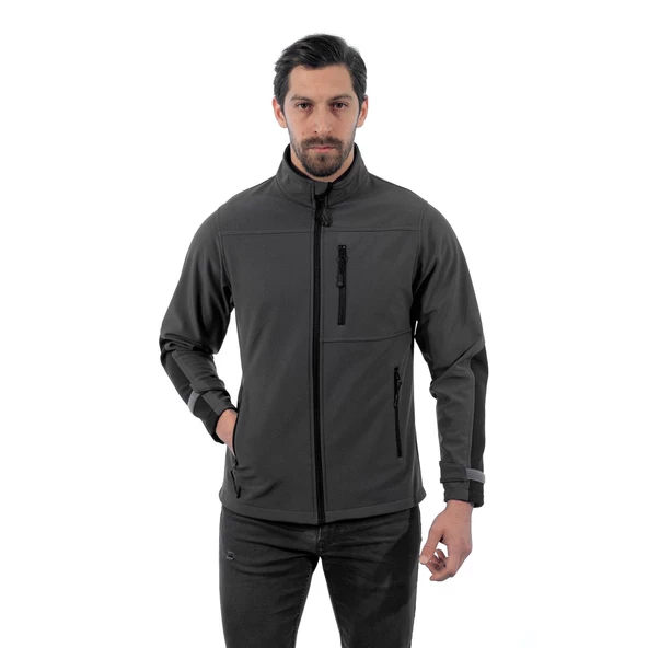 Şensel, SoftShell Mont, Koyu Gri -91E632- Su İtici - 2
