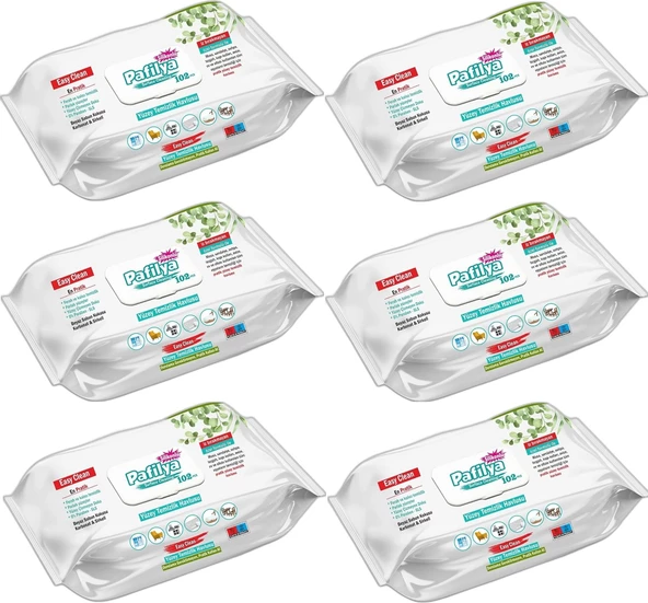 Pafilya Yüzey Temizlik Havlusu Beyaz Sabun Kokulu-Karbonat ve Sirkeli 102 Yaprak (6 Lı Set)