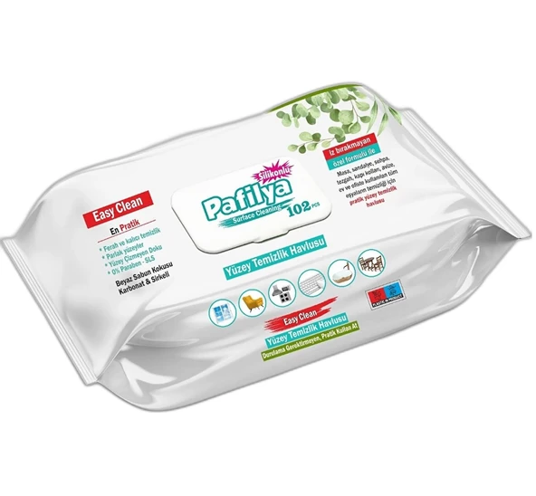 Pafilya Yüzey Temizlik Havlusu Beyaz Sabun Kokulu-Karbonat ve Sirkeli 102 Yaprak (6 Lı Set) - 9