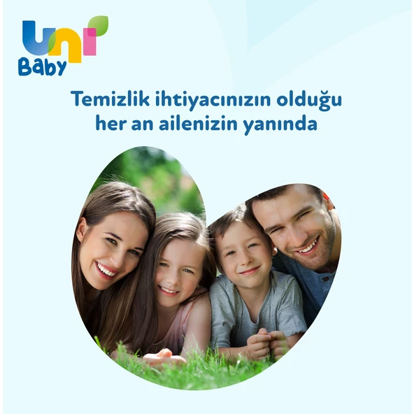 Uni Baby Islak Havlu Mendil 90 Yaprak Aile (2 Li Set) 180 Yaprak Plastik Kapaklı - 9