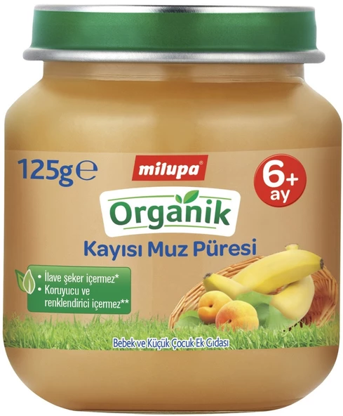 Milupa Organik Kavanoz Maması Püre 125GR Kayısı Muz