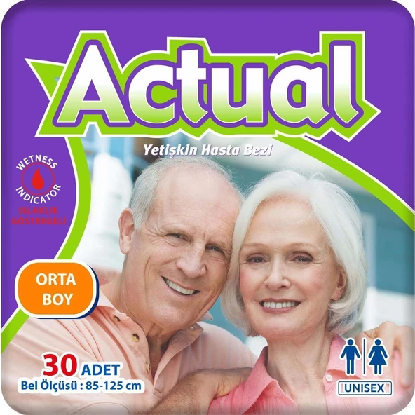 Actual Yetişkin Hasta Bezi Bel Bantlı M - Medium - Orta 150 Adet (5PK*30) - Resim 2