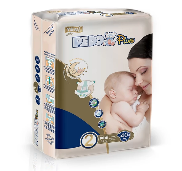 Pedo Plus Bebek Bezi Beden:2 (3-6KG) Mini 40 Adet Jumbo Pk ürün görseli