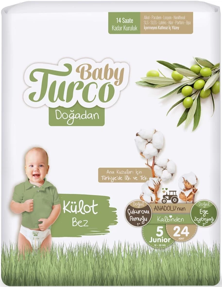 Baby Turco Külot Bebek Bezi Doğadan Beden:5 (12-25KG) Junior 72 Adet Jumbo Fırsat Pk - 3