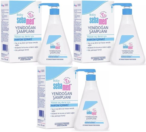 Sebamed Bebek Şampuanı 500ML Pompalı (Yenidoğanlar İçin) (3 Lü Set)