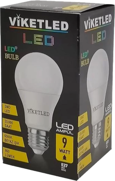 Viketled Led Ampül Beyaz-White 9W