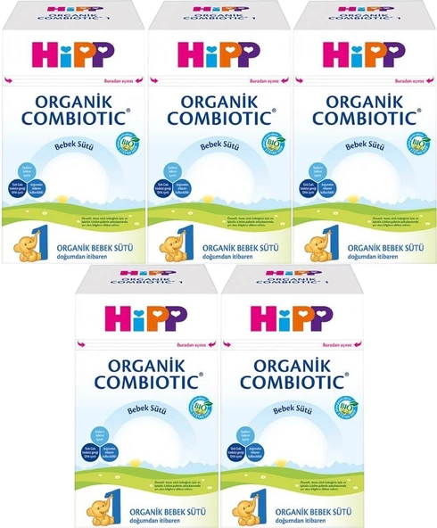 Hipp Organik Combiotic Bebek Sütü 800GR No:1 (0-6 Ay) (5 Li Set) ürün görseli 1