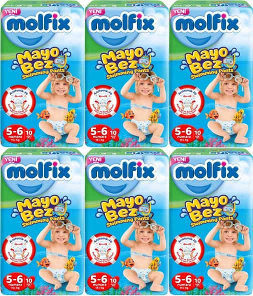 Molfix Swimming Pants (Mayo Bez) Beden:5-6 (14+Kg) 60 Adet