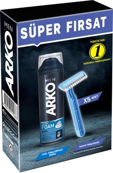 Arko Men Banyo 5 Adet + Cool Köpük Pro 200ML