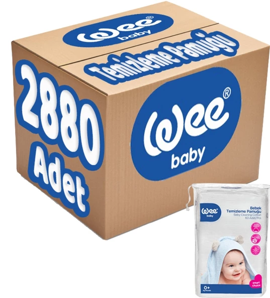 Wee Baby Bebek Temizleme Pamuğu 2880 Adet (48PK*60) - 1