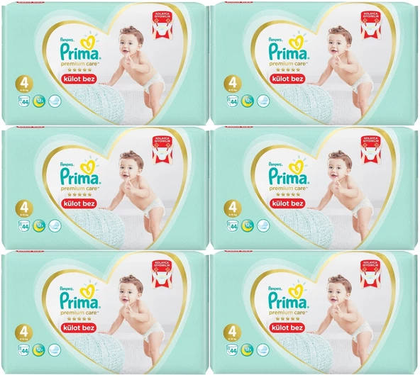 Prima Premium Care Külot Bebek Bezi Beden:4 (9-15Kg) 264 Adet Süper Ekonomik Mega Pk ürün görseli