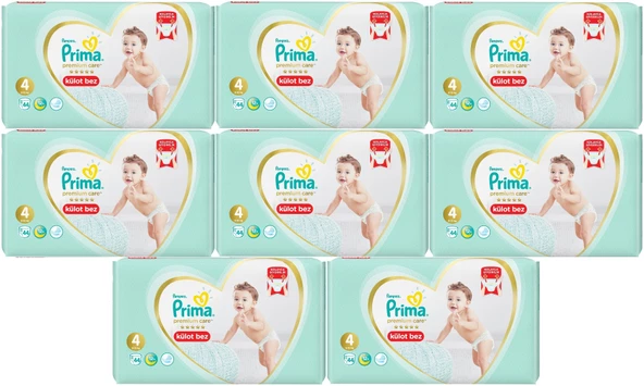 Prima Premium Care Külot Bebek Bezi Beden:4 (9-15Kg) 352 Adet Ultra Ekonomik Fırsat Pk