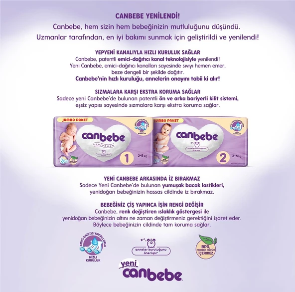 Canbebe Bebek Bezi Beden:6 (15-27Kg) Extra Large 108 Adet Aylık Fırsat Pk - 2