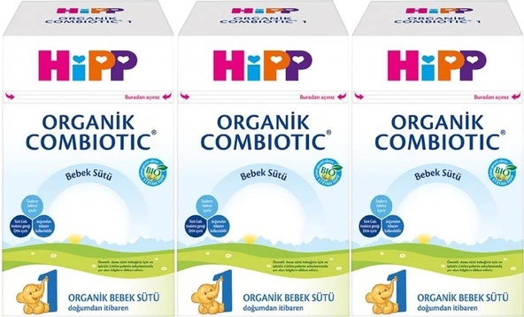 Hipp Organik Combiotic Bebek Sütü 800GR No:1 (0-6 Ay) (3 Lü Set) ürün görseli 1