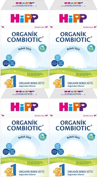 Hipp Organik Combiotic Bebek Sütü 800GR No:1 (0-6 Ay) (4 Lü Set) ürün görseli 1