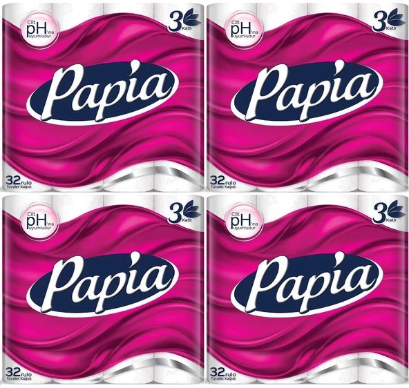 Papia Tuvalet Kağıdı (3 Katlı) 128 Li Pk (4Pk*32)