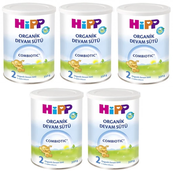 Hipp Organik Combiotic Bebek Sütü 350GR No:2 (5 Li Set) ürün görseli