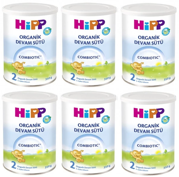 Hipp Organik Combiotic Bebek Sütü 350GR No:2 (6 Lı Set) ürün görseli