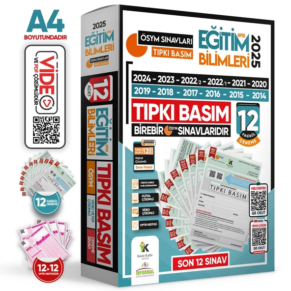 2025 KPSS Lisans GY-GK ve Eğitim ÖSYM Çıkmış Soru Tıpkı Basım 24lü (12+12) Deneme Paketi Video Ç. TG - 4