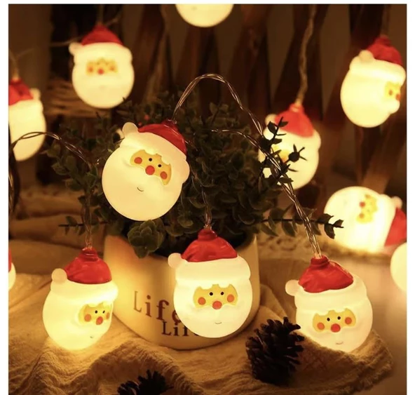 Yılbaşı Tasarımlı Noell Baba Led Işık 3 Metre 10 Top - 3