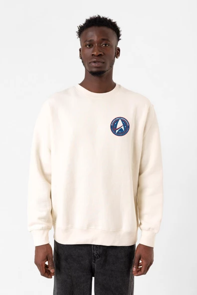 Star Trek Discovery Starfleet Command Ekru Erkek 2ip Sweatshirt