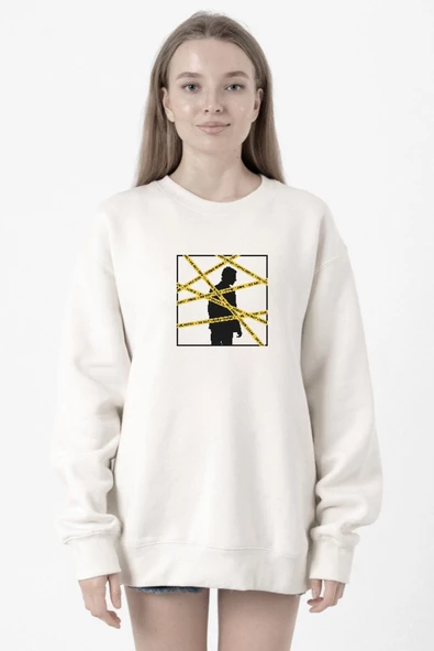 The Mentalist Crime Scene Tape Beyaz Kadın 2ip Sweatshirt ürün görseli