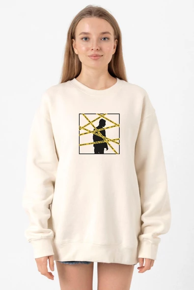 The Mentalist Crime Scene Tape Ekru Kadın 2ip Sweatshirt ürün görseli 1