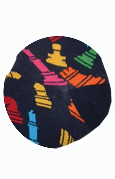 Satranç Desenli Çorap Erkek Uzun Çorap Clb - 12