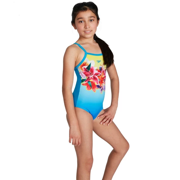 SPEEDO KIZ ÇOCUK YÜZÜCÜ MAYOSU PLMT TSRP MSBK JF BLUE/YELLOW 8-09533H111 YZM - 3