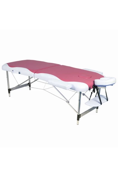 Katlanabilir Metal Masaj Masası,çanta Tipi Masaj Ve Tedavi Yatağı Bordo-krem ürün görseli