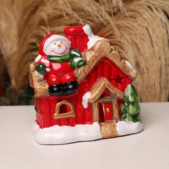 Yılbaşı Hediyesi Işıklı Ev Noel Baba  Biblosu - 3