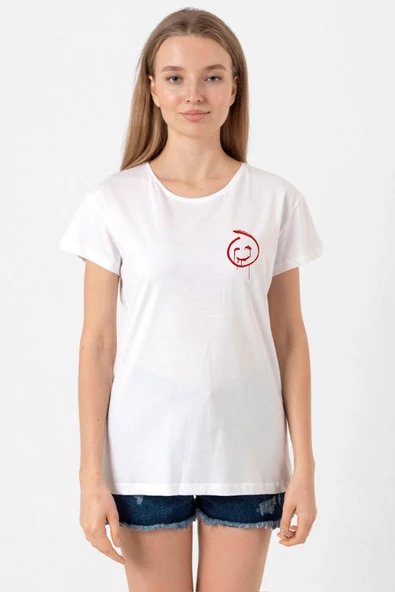 The Mentalist Red John Pocket Beyaz Kadın Bisikletyaka Tshirt