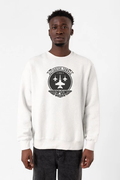 Top Gun Maverick Fighter Town Beyaz Erkek 2ip Sweatshirt