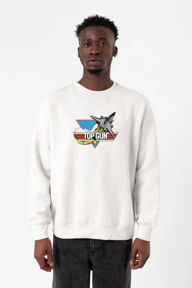 Top Gun Vintage Jet Stars Beyaz Erkek 2ip Sweatshirt