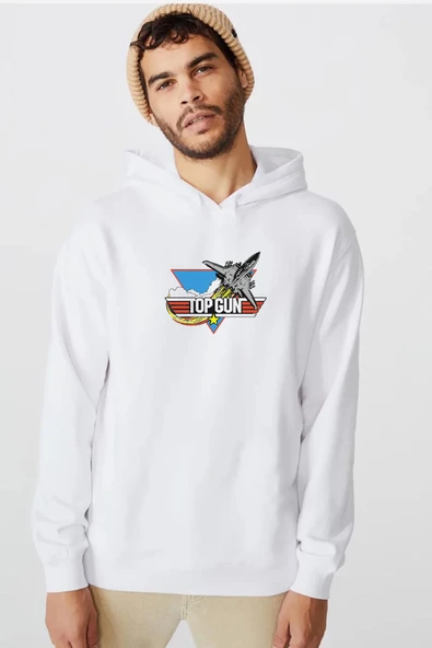 Top Gun Vintage Jet Stars Beyaz Erkek 3ip Kapşonlu  Sweatshirt ürün görseli