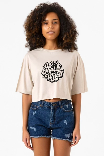 100 Per Cent That Witch Bej Kadın Crop Tshirt ürün görseli 1