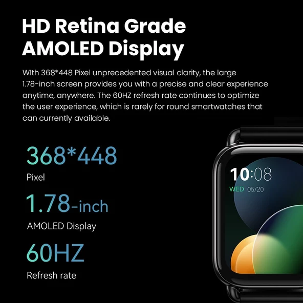 Haylou RS4 Plus Smart Watch 1.78" Amoled Ekran Akıllı Saat OUTLET - 4