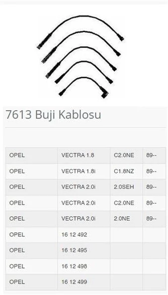 BUJI KABLOSU VECTRA A 1.8 2.0 8892