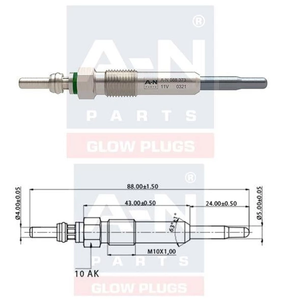 KIZDIRMA BUJİSİ ECO 11V VOLVO S 40 1.9 DI 7700111323 GN018 0100226373 GLP224 0250212009 DP4 Y732J B103 ET1-A-N-088 373 KANGO CLİO 1.5 EURO5