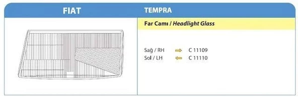 FAR CAMI SAĞ FIAT TEMPRA