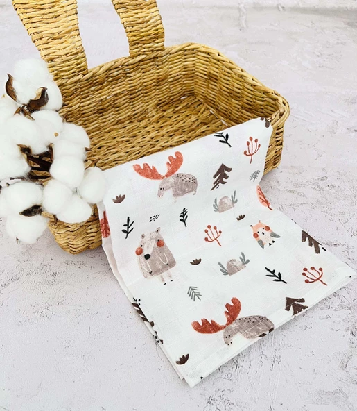 3 Adet Çok Amaçlı Müslin Bezi Örtü Battaniye - Resim 4