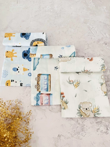 3 Adet Çok Amaçlı Müslin Bezi Örtü Battaniye ürün görseli