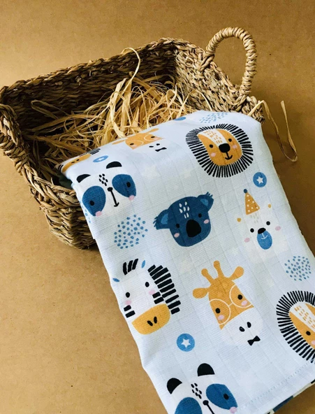 3 Adet Çok Amaçlı Müslin Bezi Örtü Battaniye - Resim 3