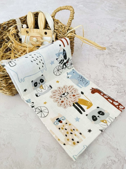 3 Adet Çok Amaçlı Müslin Bezi Örtü Battaniye - Resim 2