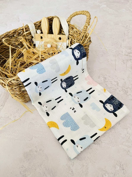 3 Adet Çok Amaçlı Müslin Bezi Örtü Battaniye - Resim 2