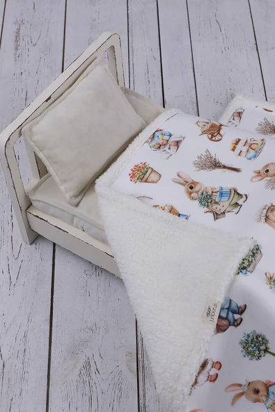 Tavşan Bebek Battaniyesi Kalın Koyun Tüyü Battaniye - 2