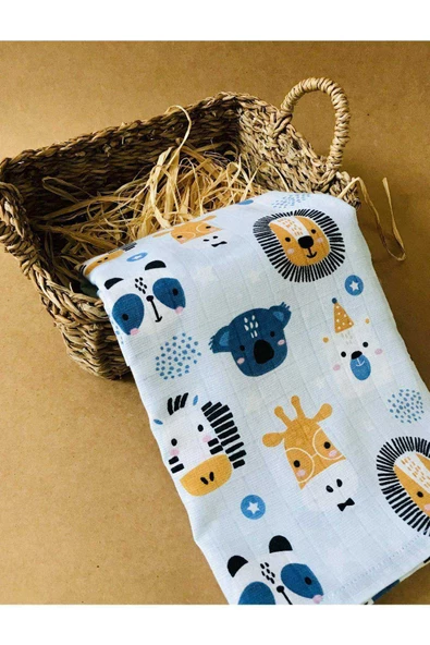 3 Adet 110x110  Çok Amaçlı Müslin Bezi Örtü Battaniye - Resim 5