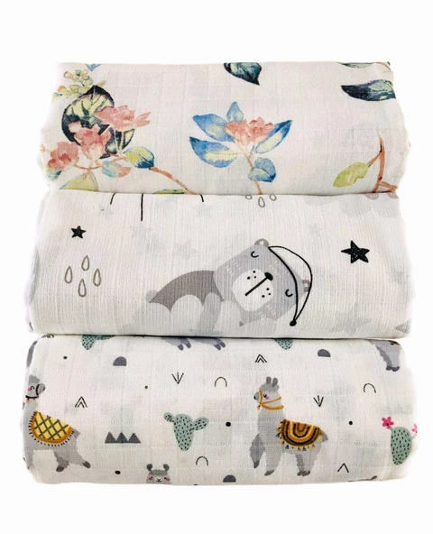 3 Adet 110x110 Çok Amaçlı Müslin Örtü ürün görseli