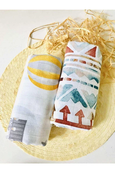 2 Adet  Çok Amaçlı Müslin Bezi Örtü Battaniye ürün görseli